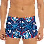 Blue And Red Aztec Pattern Print Men's Short Boxer Briefs