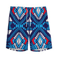 Blue And Red Aztec Pattern Print Men's Athletic Shorts