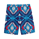 Blue And Red Aztec Pattern Print Men's Sports Shorts