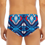 Blue And Red Aztec Pattern Print Men's Triangle Swim Briefs