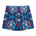 Blue And Red Aztec Pattern Print Mesh Shorts