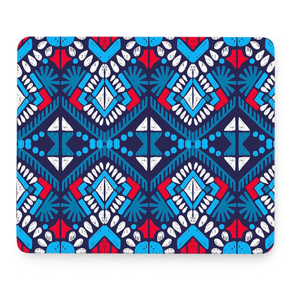 Blue And Red Aztec Pattern Print Mouse Pad