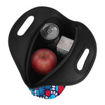 Blue And Red Aztec Pattern Print Neoprene Lunch Bag