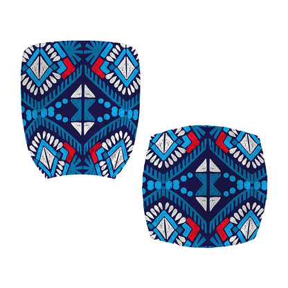 Blue And Red Aztec Pattern Print Office Chair Cover