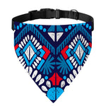 Blue And Red Aztec Pattern Print Over The Collar Dog Bandana