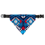 Blue And Red Aztec Pattern Print Over The Collar Dog Bandana