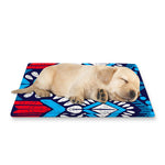 Blue And Red Aztec Pattern Print Pet Cooling Mat Cover