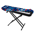 Blue And Red Aztec Pattern Print Piano Keyboard Cover
