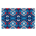 Blue And Red Aztec Pattern Print Polyester Doormat