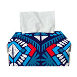 Blue And Red Aztec Pattern Print Rectangle Tissue Box Cover