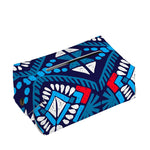 Blue And Red Aztec Pattern Print Rectangle Tissue Box Cover