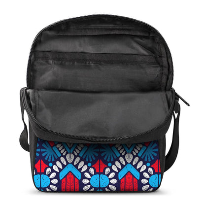 Blue And Red Aztec Pattern Print Rectangular Crossbody Bag