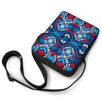 Blue And Red Aztec Pattern Print Rectangular Crossbody Bag