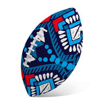 Blue And Red Aztec Pattern Print Rugby Ball