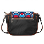 Blue And Red Aztec Pattern Print Saddle Bag