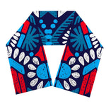 Blue And Red Aztec Pattern Print Scarf