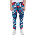 Blue And Red Aztec Pattern Print Joggers