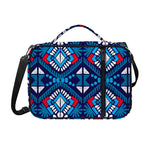Blue And Red Aztec Pattern Print Shoulder Strap Bible Bag
