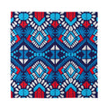 Blue And Red Aztec Pattern Print Silk Bandana