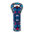 Blue And Red Aztec Pattern Print Single Neoprene Wine Tote