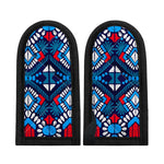 Blue And Red Aztec Pattern Print Skillet Handle Cover