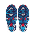 Blue And Red Aztec Pattern Print Slippers