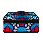 Blue And Red Aztec Pattern Print Small Lunch Bag
