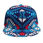 Blue And Red Aztec Pattern Print Snapback Cap