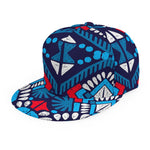 Blue And Red Aztec Pattern Print Snapback Cap