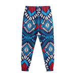 Blue And Red Aztec Pattern Print Sweatpants