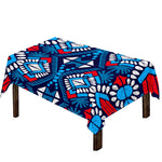 Blue And Red Aztec Pattern Print Tablecloth