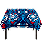 Blue And Red Aztec Pattern Print Tablecloth