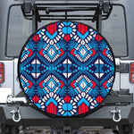 Blue And Red Aztec Pattern Print Tire Cover