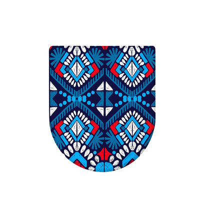 Blue And Red Aztec Pattern Print Toilet Lid Cover