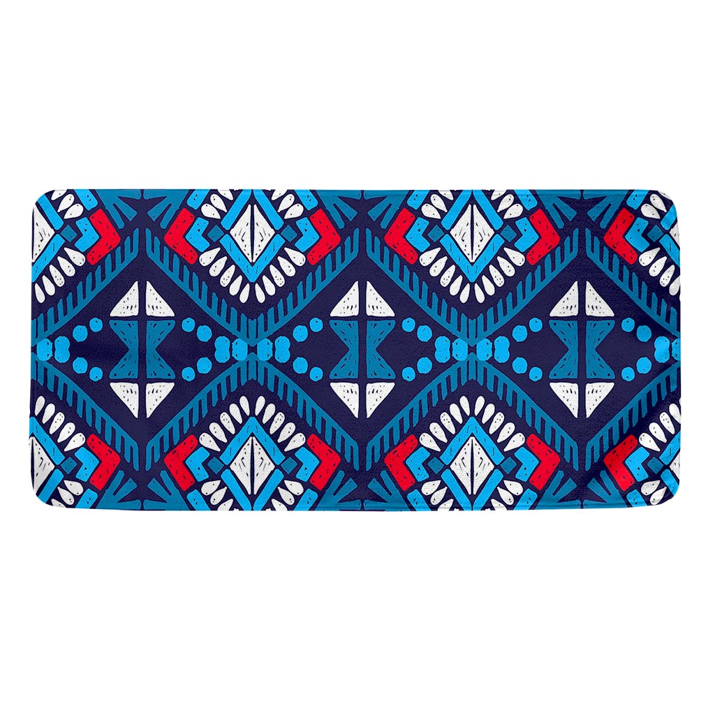 Blue And Red Aztec Pattern Print Towel