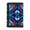 Blue And Red Aztec Pattern Print Trifold Wallet
