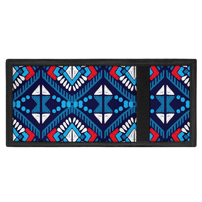 Blue And Red Aztec Pattern Print Trifold Wallet
