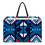 Blue And Red Aztec Pattern Print Utility Tote Bag
