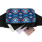 Blue And Red Aztec Pattern Print Waist Bag