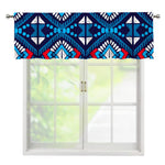 Blue And Red Aztec Pattern Print Window Valance