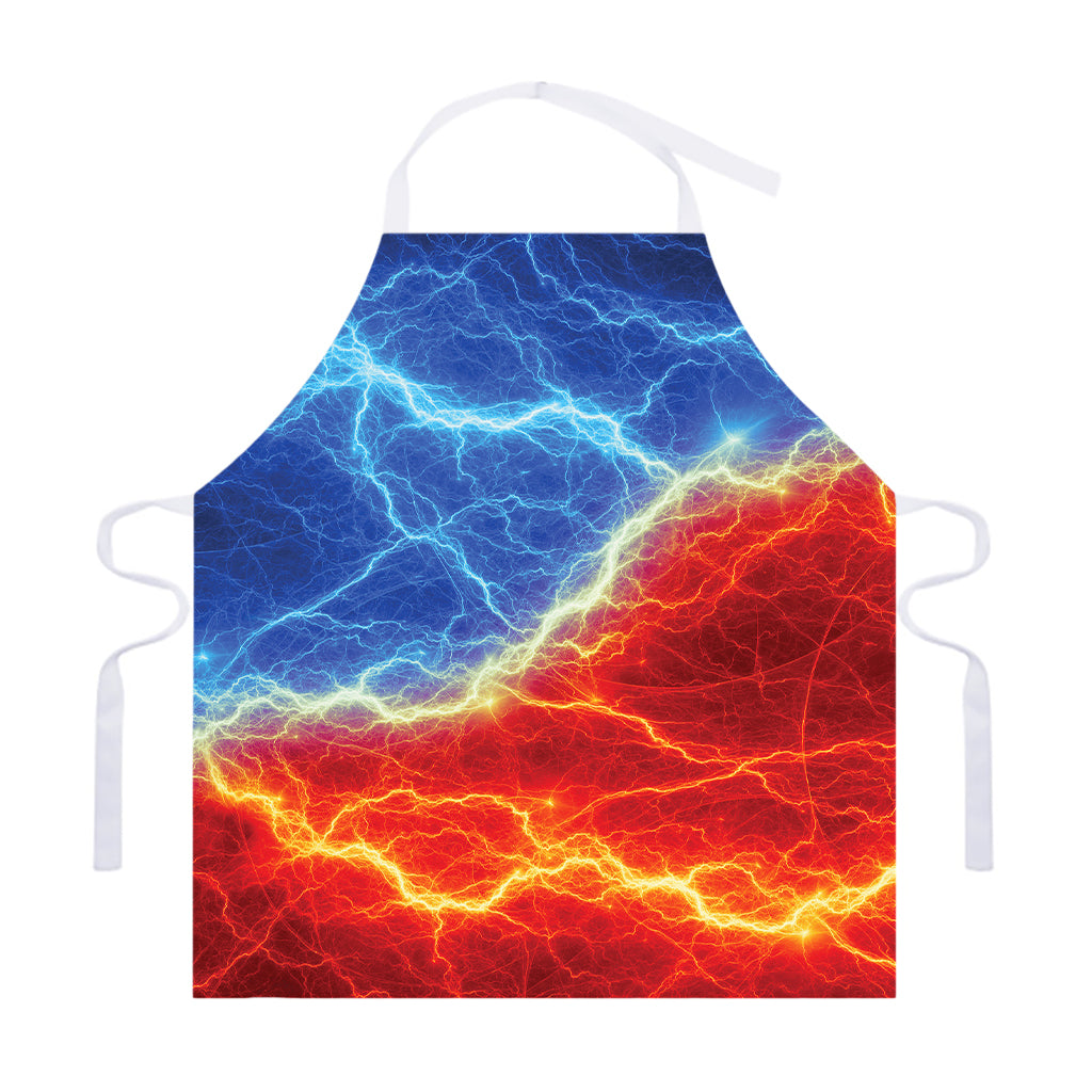 Blue And Red Lightning Print Adjustable Apron