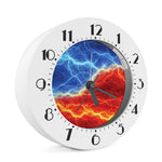 Blue And Red Lightning Print Alarm Clock