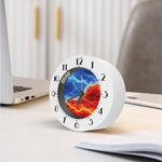 Blue And Red Lightning Print Alarm Clock