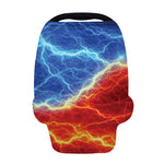 Blue And Red Lightning Print Baby Seat Cover
