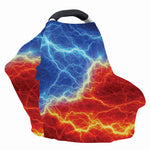 Blue And Red Lightning Print Baby Seat Cover