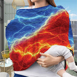 Blue And Red Lightning Print Baby Seat Cover