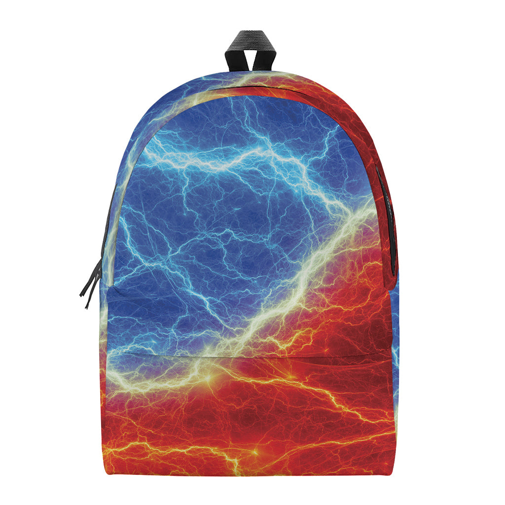 Blue And Red Lightning Print Backpack