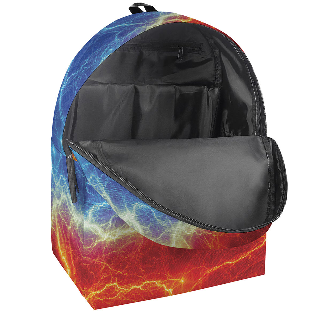 Blue And Red Lightning Print Backpack