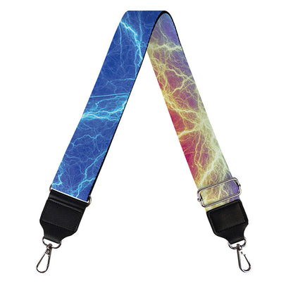 Blue And Red Lightning Print Bag Strap