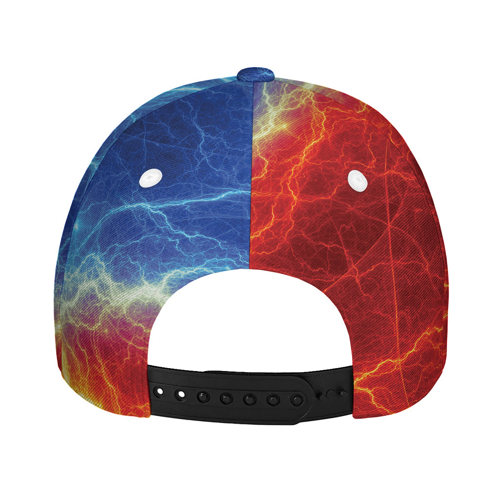 Blue And Red Lightning Print Baseball Cap